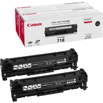 Canon 718 Black Toner Cartridge 2 Pack
