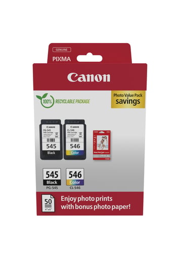 Canon PG-545 / CL-546 Ink Cartridge and Paper Multipack