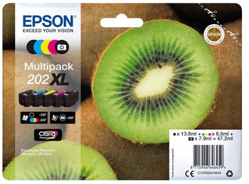 Epson 202XL High Capacity 5 Colour Ink Cartridge Multipack