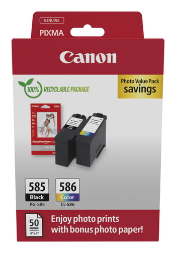 Canon PG-585 / CL-586 High Capacity Ink & Paper Multipack