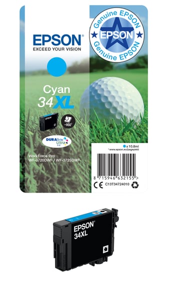 Epson 34XL High Capacity Cyan Ink Cartridge