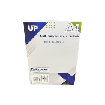 A4 Multipurpose Labels 16 Per Sheet - 99.1 x 33.9mm - White (100 Sheets)