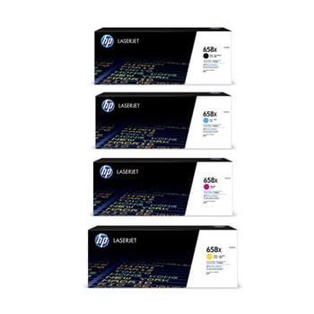 HP 658X High Capacity Toner Value Pack (B/C/M/Y)