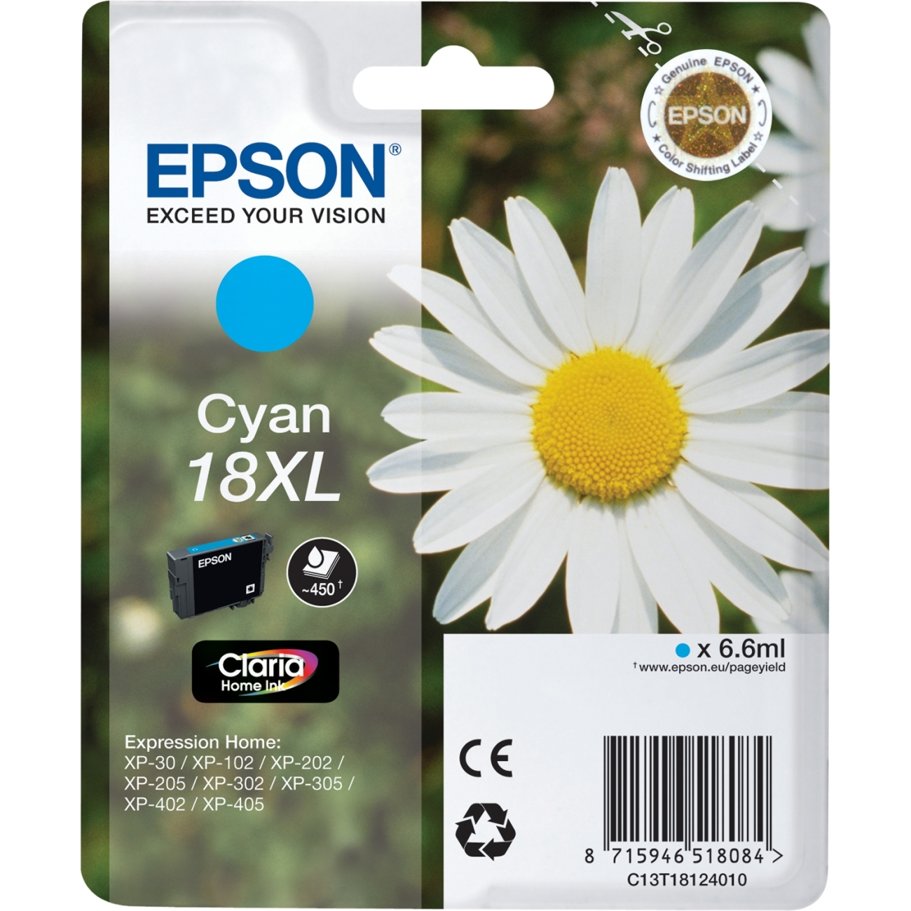 Epson T1812 High Capacity Cyan Ink Cartridge
