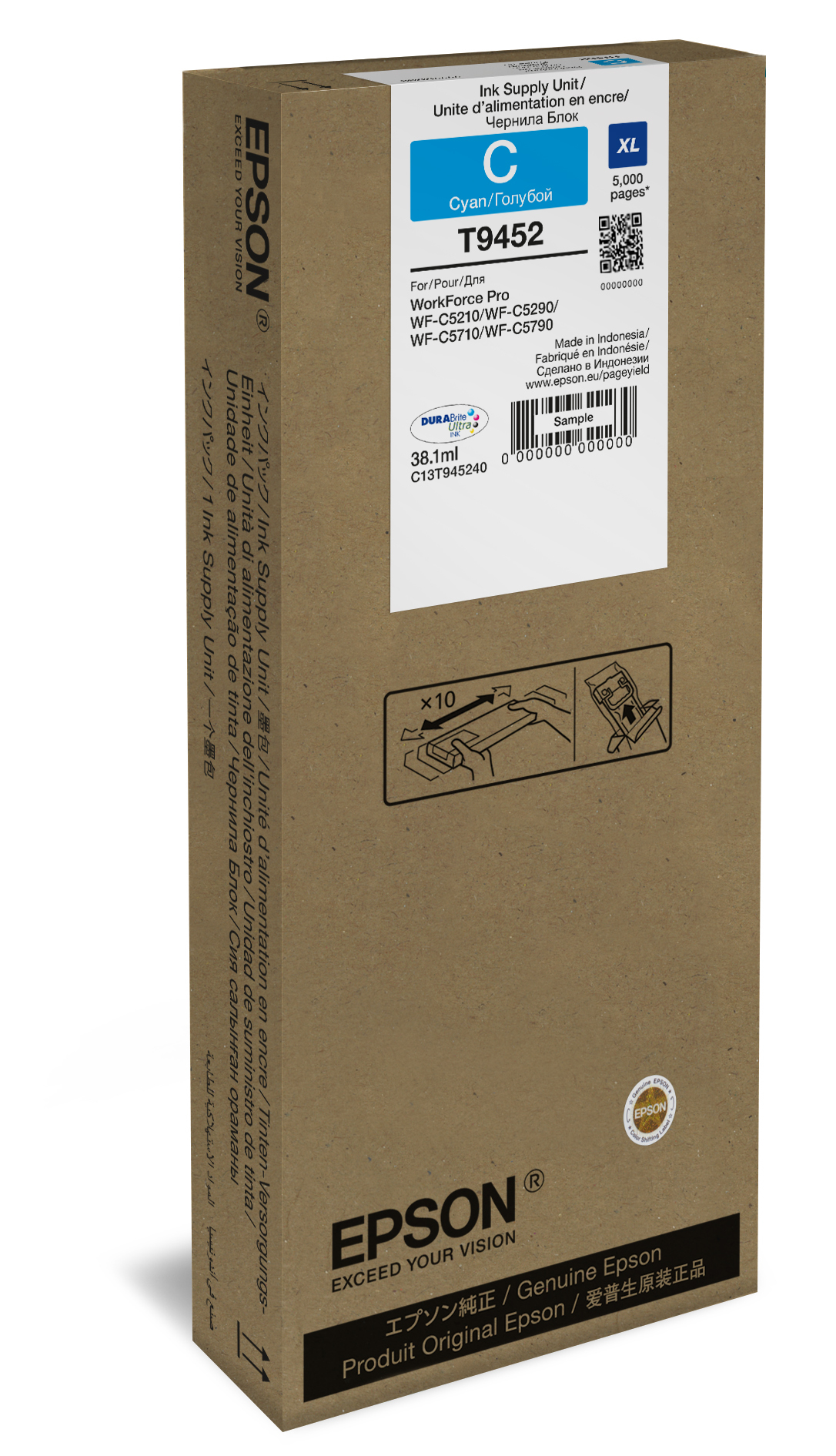 Epson T9452 High Capacity Cyan Ink Cartridge
