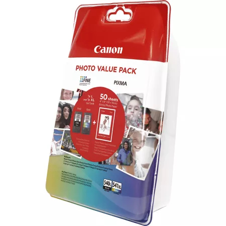 Canon PG-540L & CL-541XL & Paper High Capacity Ink Cartridge Multipack (B/C/M/Y)