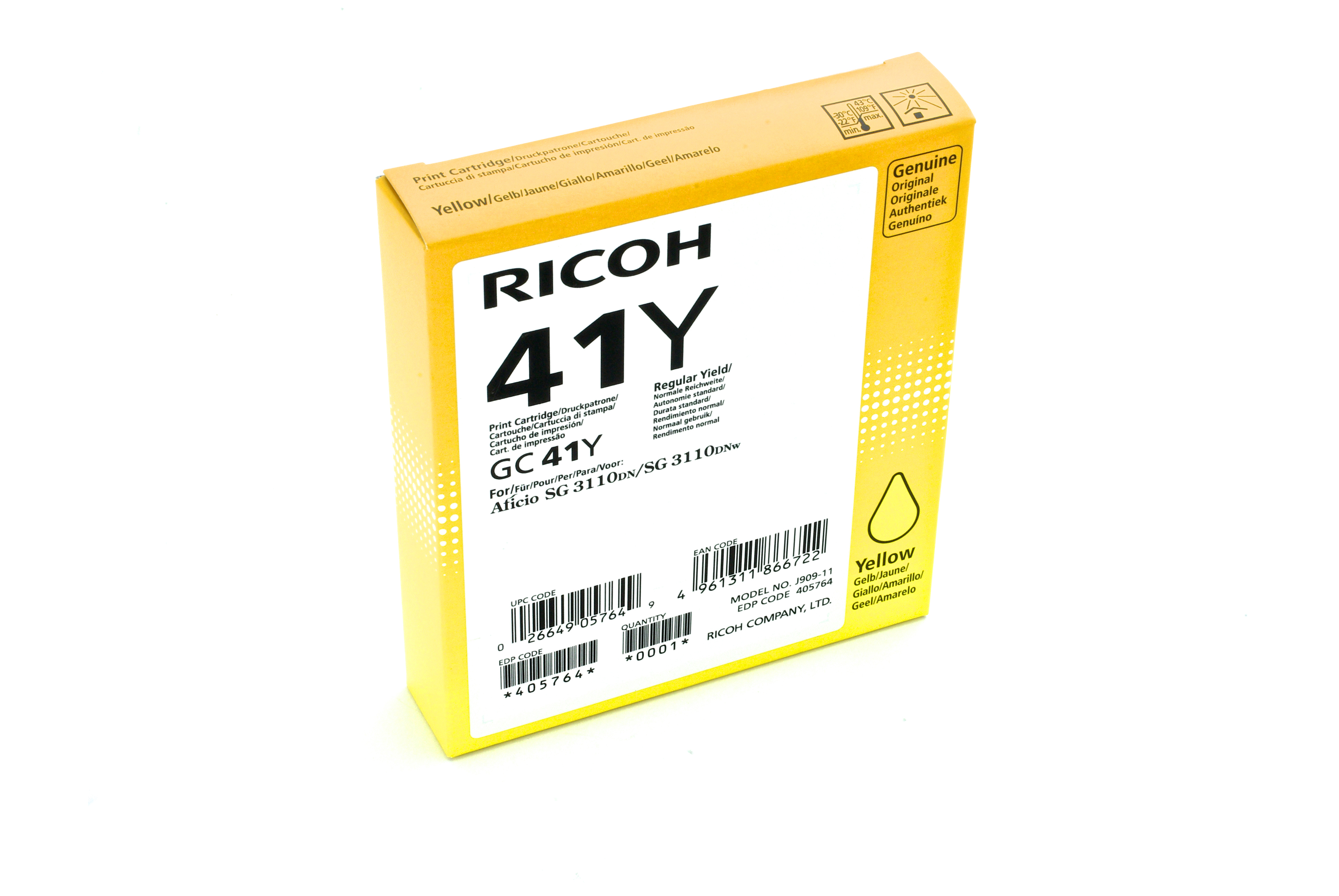 Ricoh 405764 Yellow Gel Cartridge