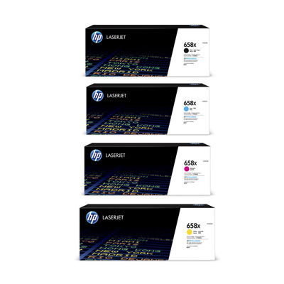 HP 658X High Capacity Toner Value Pack (B/C/M/Y)