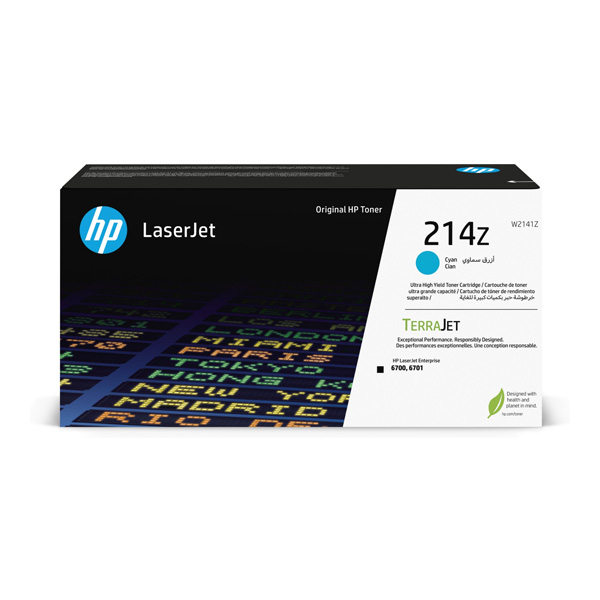 HP 214Z Ultra High Capacity Cyan Toner Cartridge (W2141Z)